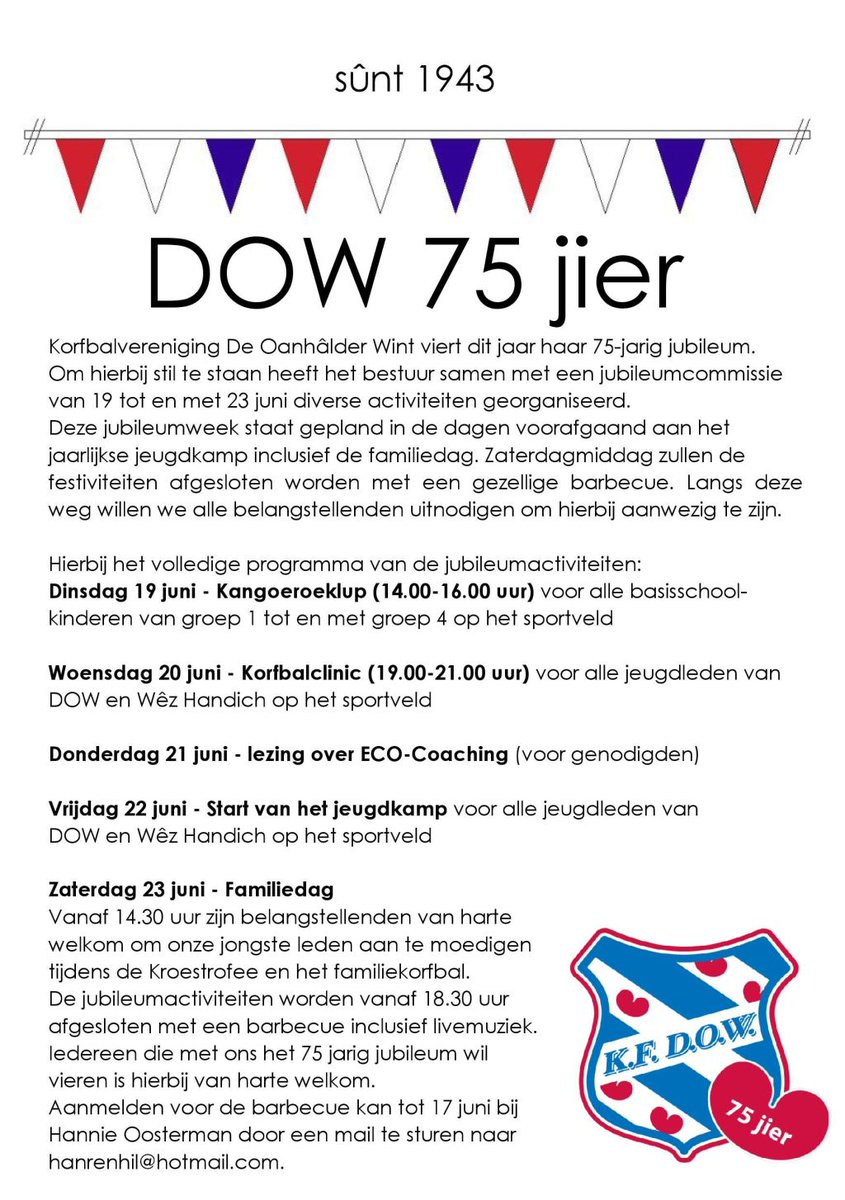 DOW 75 jier kv-dow.nl/dow-75-jier/