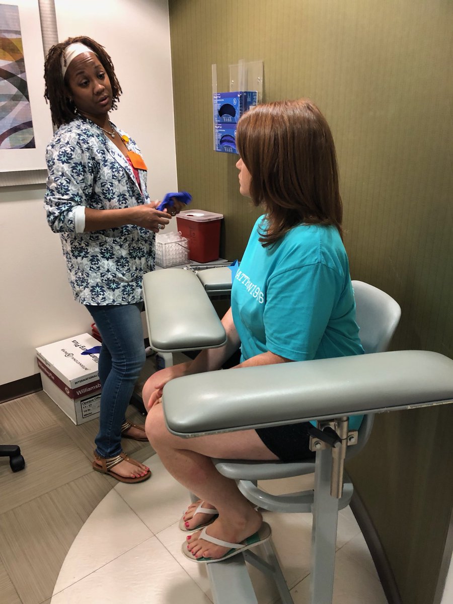 IVFMyLife's tweet photo. She is too funny! She was saying “So we’re shooting for positive! We’re putting it into the universe. Positive!” Meanwhile I look positively terrified. #BETADay #Matthew1926 #OneSmallMiracle #EmbryoNumber12 #FETNumber1 https://t.co/VGGvnmE5T7