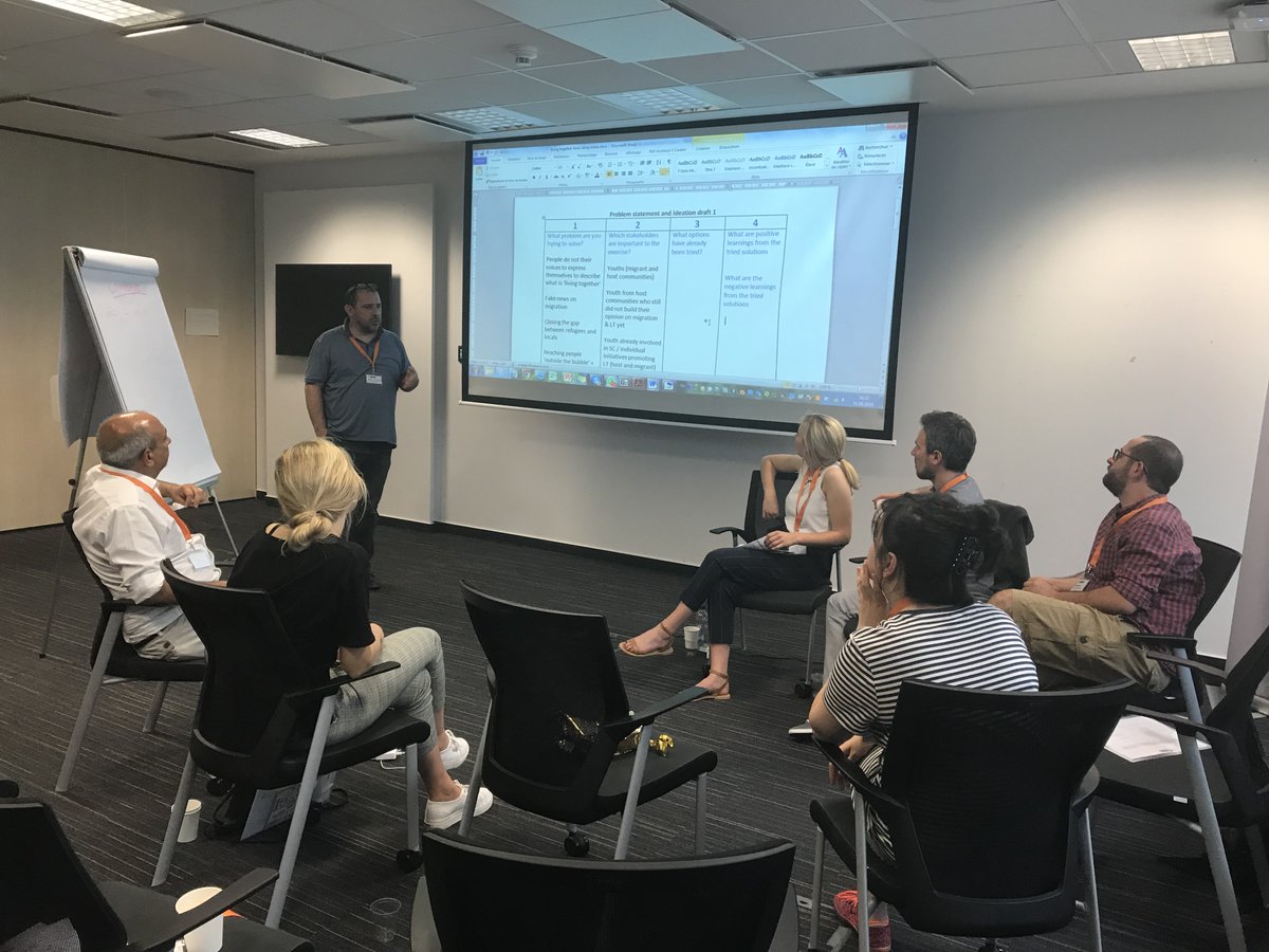 TdhEurope's tweet photo. Are the solutions that we propose desirable for the people who we think will use them?
Innovation works if it addresses the needs of people, when people start using it! #TdhBootcamp2018 

Teams are working on better defining what they are trying to do.
#TdhInnovation https://t.co/t9yGt0UJKL