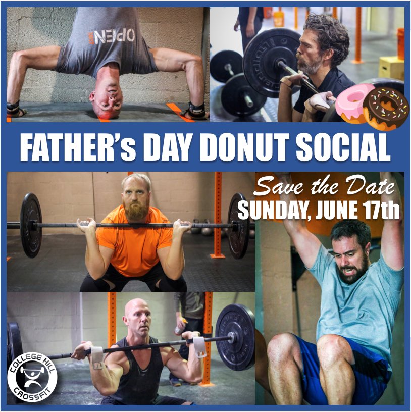 PamKontogiorgos's tweet image. #SAVETHEDATE
-
Father’s Day Celebration WOD and Donut Social following the 11 am class!!
-
-
#chc #tpts #strongertogether 
#muchmorethanjustabox #crossfit #soGSO #oneamazingcommunity #fathersday #supportive #loving #caring #oneofakind #noonelikeDAD