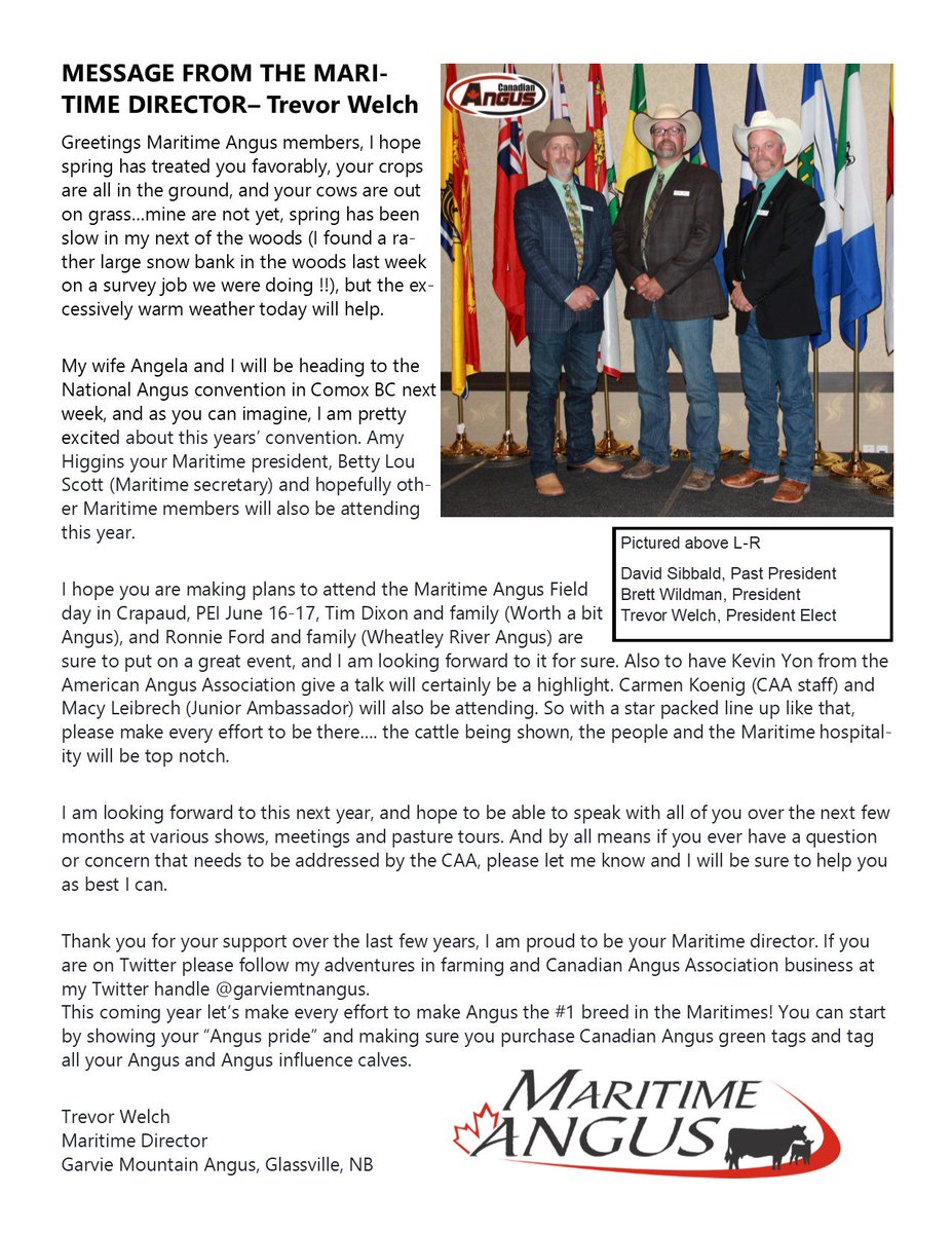 maritimeangus's tweet image. Message from the Maritime Director @garviemtnangus who also happens to be the #presidentelect of @cdnangus #havearead #sorryaboutthesmalltext