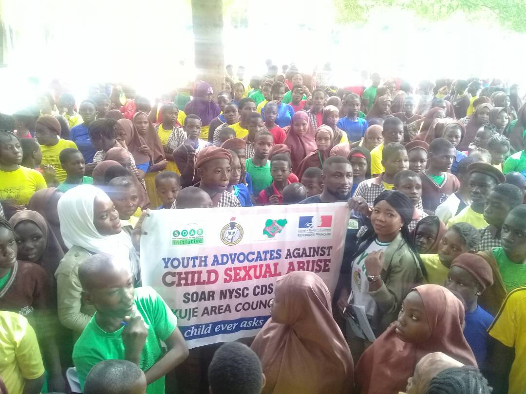 SOARInitiative's tweet photo. Our trained NYSC corps members sensitizing children in schools on their right to protection from child sexual abuse.
#StopChildSexualAbuse
#SOARInitiative https://t.co/eAqqciu2kL
