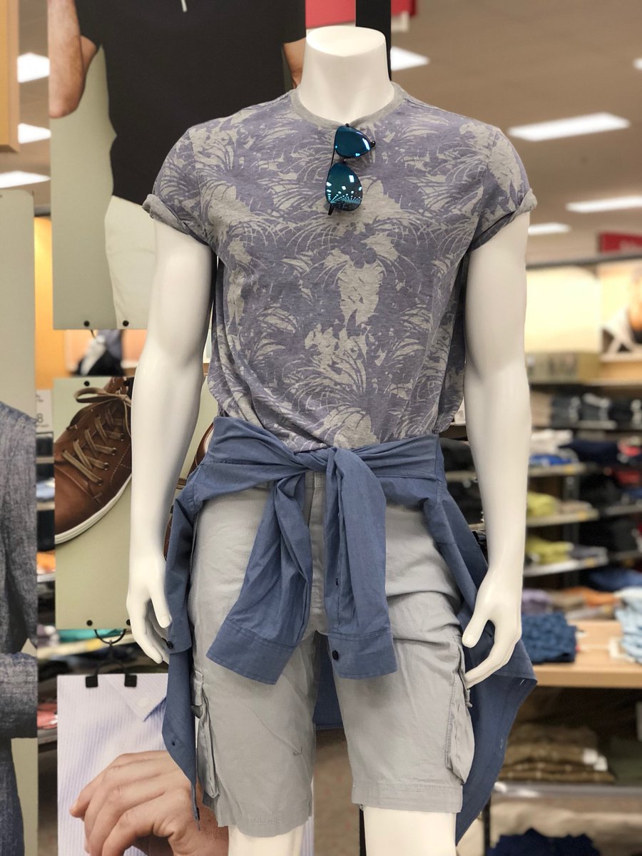 K3TheVM's tweet photo. Bad Boys of Summer in Slate Blue w/ @devonalanavm #TARGET #Goodfellow #Summer #Menswear #VisualMerchandising #June #OOTD #SunsOutGunsOut https://t.co/YOizizTRto