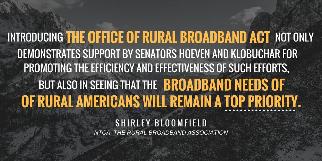 NTCAconnect's tweet image. ICYMI: Yesterday, legislation was introduced in the House which would establish an Office of Rural Broadband at @FCC. Similar legislation has also been introduced in the Senate. You can read more on our website: ow.ly/MNnW30khjhh #BuildBroadbandWithUs