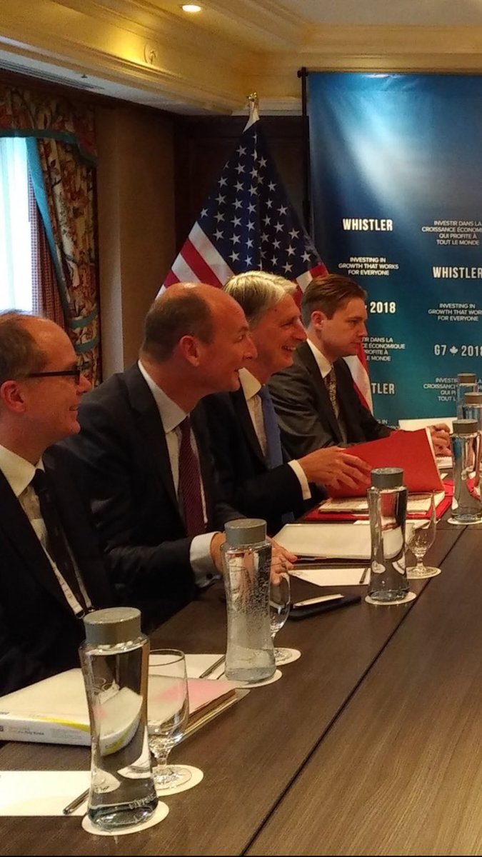 We are pleased to welcome
 🇬🇧 Chancellor of the Exchequer <a href="/PhilipHammondUK/">Philip Hammond</a> &amp; 🇬🇧 Secretary of State for International Development <a href="/PennyMordaunt/">Penny Mordaunt</a> to Whistler for the #G7 Ministerial on Investing for Growth.