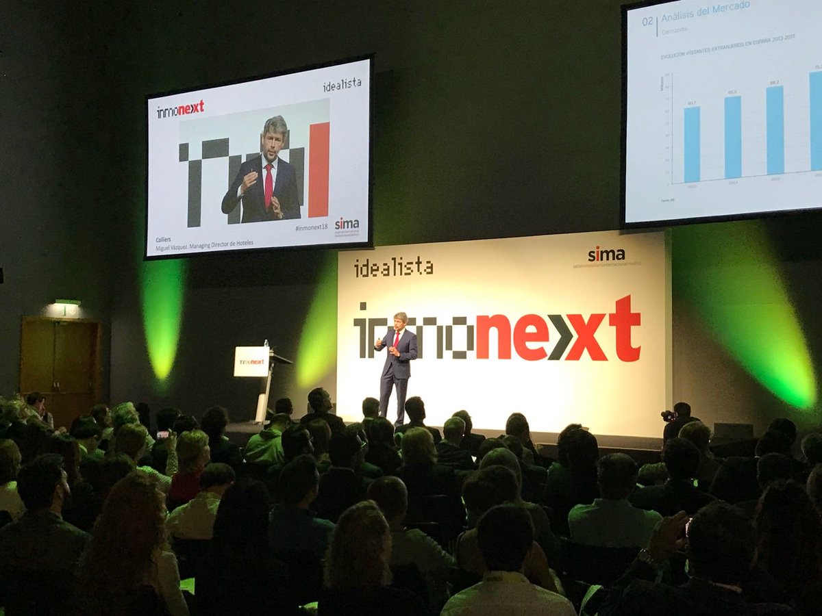 colliers_spain's tweet photo. ¿Por qué la inversión hotelera está en niveles de récord? si estás asistiendo a #inmonext2018 lo sabes... Miguel Vázquez, @colliers_spain #hotels #hoteles #inversión #sectorhotelero https://t.co/4X3Wi04uD2