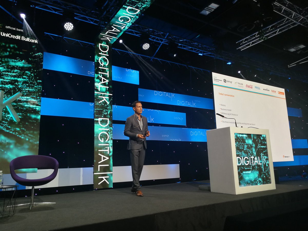 robinwauters's tweet photo. Mr @jitsegroen, founder of @takeaway on stage at #digitalk2018 https://t.co/BnSPqtYeQj