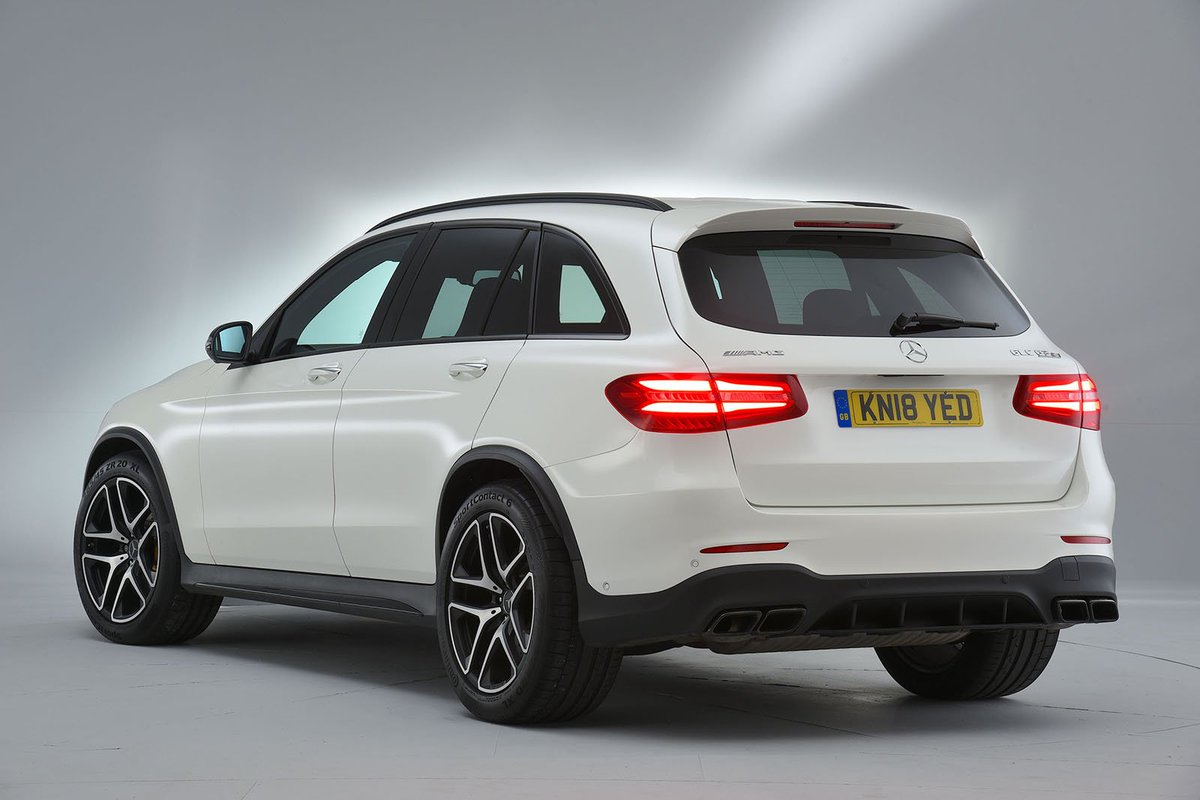 whatcar's tweet photo. With a brawny 503bhp V8 under the bonnet, the new @MercedesAMG GLC 63 S is the fastest SUV we’ve ever tested – full review here https://t.co/f5JRlh11Gy https://t.co/Pc2leyQ0F2