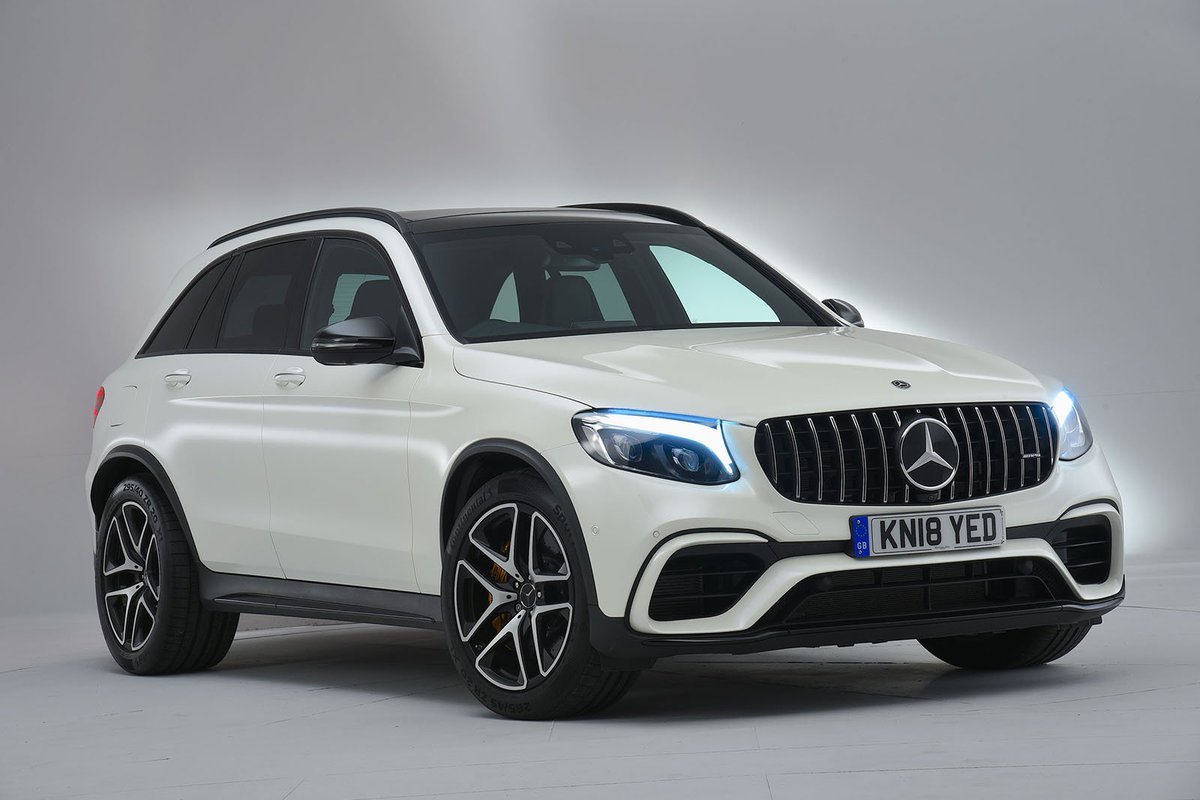 whatcar's tweet photo. With a brawny 503bhp V8 under the bonnet, the new @MercedesAMG GLC 63 S is the fastest SUV we’ve ever tested – full review here https://t.co/f5JRlh11Gy https://t.co/Pc2leyQ0F2