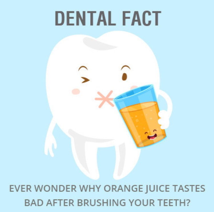 TeethSolutions's tweet image. #funfactfriday 
The foaming agent in toothpaste blocks the sweet taste receptors on our tongues and highlights the bitter ones!! 🍊