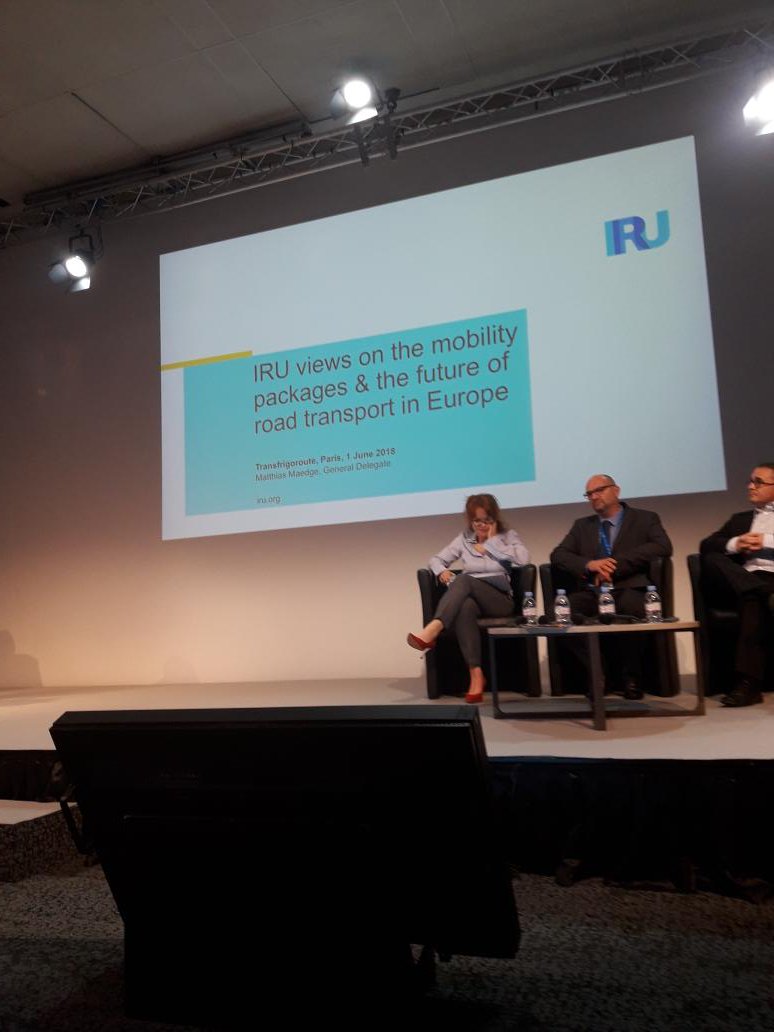 FNTR's tweet photo. #transfrigorouteinternational séminaire. @the_IRU presente les derniers développements du paquet mobilite. @FNTR interviendra plus tard dans la matinée sur la dématérialisation des documents de transport https://t.co/4xm9VI3ERz