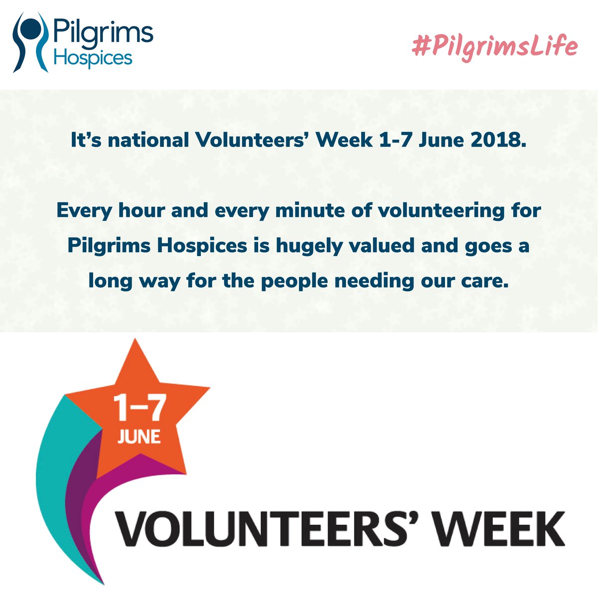 PilgrimsHospice's tweet photo. It's #VolunteersWeek! We're excited to mark the start of the week with a special message from Cate Russell, Pilgrims' CEO. Our 1500 volunteers make a massive difference every single day. A huge thank you to you all! #VolunteersVoices #PilgrimsLife https://t.co/ra02MdCMJ1 https://t.co/GXSWderZw9