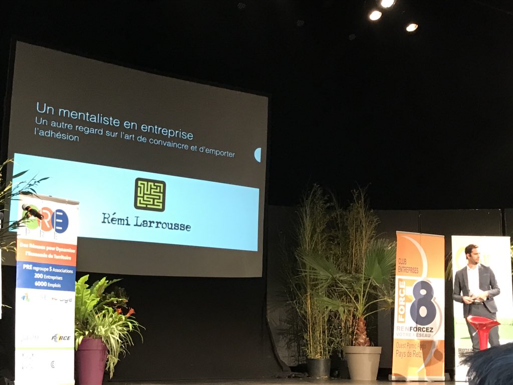 CorinneBesnard's tweet photo. Selon le mentaliste @remilarrousse « je vous invite, au sein de vos sociétés, à douter et remettre en question pour convaincre. Car persuader un client c est voir ce que les autres ne voient pas » #PRE2018 #PREpaysderetz soutenu activement par @CCINantes https://t.co/BUGgTcTYc4