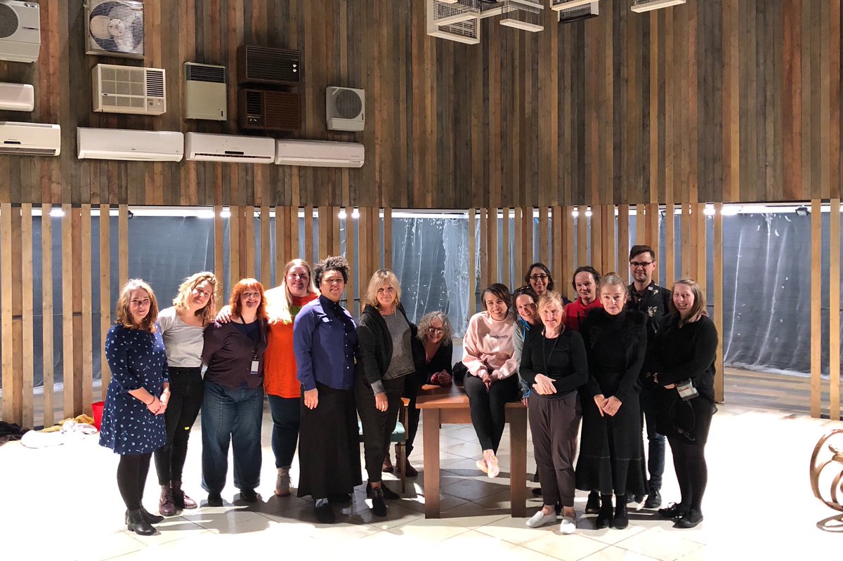 MelbTheatreCo's tweet photo. Thank you to Yalukit Willam Traditional Owner Caroline Martin, who joined the #mtcAlba cast and crew for an intimate Welcome to Country on stage at @artscentremelb before Opening last night. #ReconciliationWeek2018 https://t.co/Zskpebkh7L