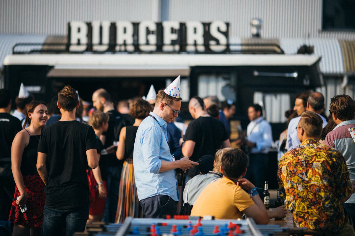 rockstart's tweet photo. A sneak peak to the Data Masquerade. Thank you everybody who joined to put a party spin to the GDPR! We hope you enjoyed the rock music, games and delicious burgers. Special thanks to our partner @WarsteinerNL for some cold beer breeze! #warsteinerart #doitright #creativethirst https://t.co/3bEupCbunb