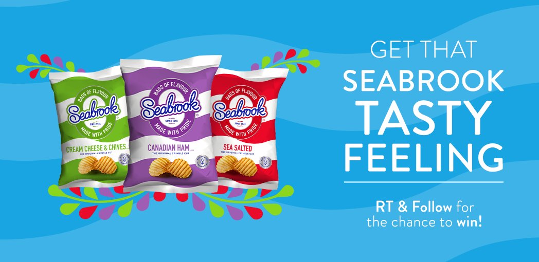 Get that Seabrook tasty feeling! #RT &amp; Follow for the chance to #win a box of crisps!  (UK Only) #fridayfeeling