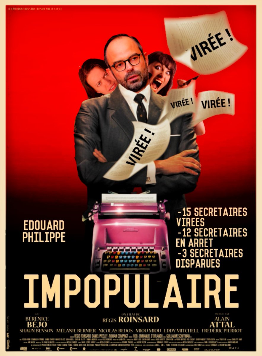 BCN_h15's tweet photo. Cadences folles et mauvaise ambiance de travail au cabinet du 1er ministre qui vire toutes ses secrétaires.
#EdouardPhilippe l'impopulaire de #Matignon dans un remake de POPULAIRE https://t.co/57G5aMRsEa