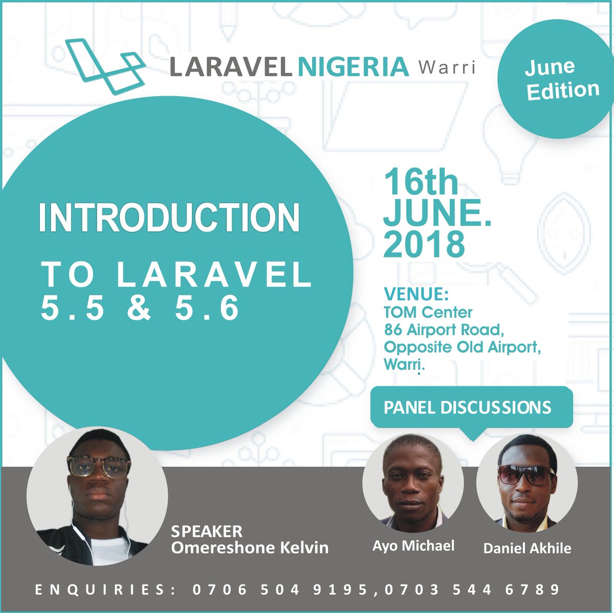 LaravelNGWarri's tweet photo. #Warri get ready for your first ever #LaravelMeetup this June. Visit https://t.co/wAxnYvDRbO to register to attend. Its going to be lit  🔥
cc:
@LaravelNigeria @forLoopAfrica @NeoIghodaro @warritechnetwok @Andela_Nigeria @gdg_warri @Connecthub_ng @powered_people @wafsdef
#JoinUs https://t.co/DVakMuQ8mF