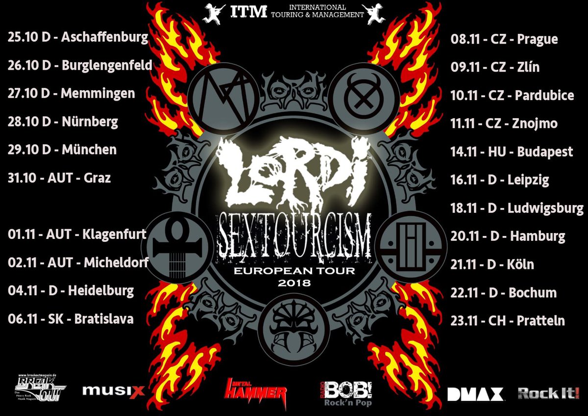 LORDIOFFICIAL's tweet image. FIRST BATCH OF #LORDI ”#SEXTOURCISM” TOURDATES ANNOUNCED!

Exclusive pre-sale through Ticketmaster starting June 7th by following this link:
ticketmaster.de/artist/lordi-t…
Additional pre-sales will follow as of June 12th!

More dates to be added soon….