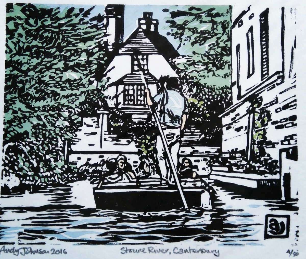 We sell all kinds of beautiful prints by local artists. I love this iconic linocut of punting on the Stour by Ramsgate-based artist Andy Johnson.

#wrappedshop #independent #cathedralquartercanterbury #art #linocut #print #punting #Canterbury #riverstour