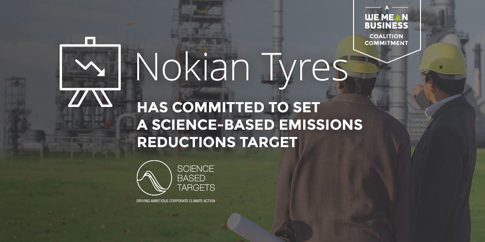 We want to preserve our planet and set ambitious science-based targets for tackling climate change. That's why we joined <a href="/sciencetargets/">Science Based Targets initiative</a> initiative. Our new climate goals will be linked to our value chain and the environmental impacts of products #NokianTyres #WeMeanIt <a href="/WMBtweets/">We Mean Business Coalition (inactive)</a>