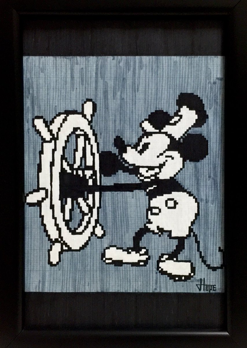 Tyler Hope タイラー ホープ Went Way Back For Today S Pixelart All Hand Drawn In Markers 昔のミッキーを描いた Mickeymouse Mickey Steamboatwillie Disney ドット絵 ディズニー ミッキー T Co 4ugffynm4p