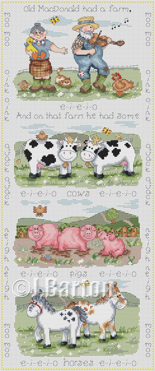 Jbcrossstitch Com On Twitter Old Macdonald Had A Farm Crossstitch Cows Pigs Horses Chickens Available As Pdf Download Crafts