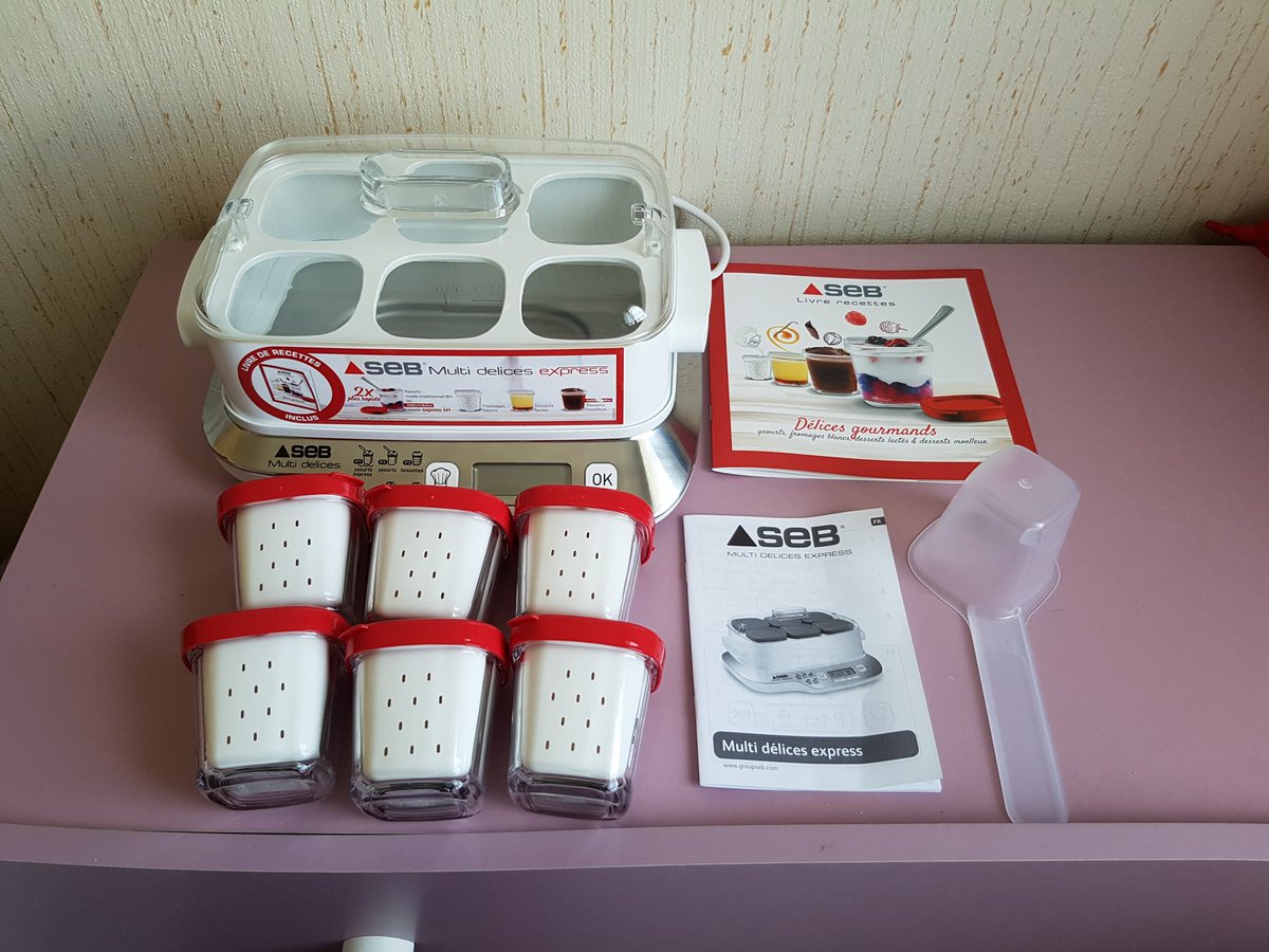 MOsiris46's tweet photo. Reçu ce jour #reviewclub #test #yaourthiere #seb pendant 4 semaines 
La famille va en profiter et miss kamyllia aussi car lait végétal compatible vue qu'elle est allergique protéine de lait de vache https://t.co/rRMuHKPCbO
