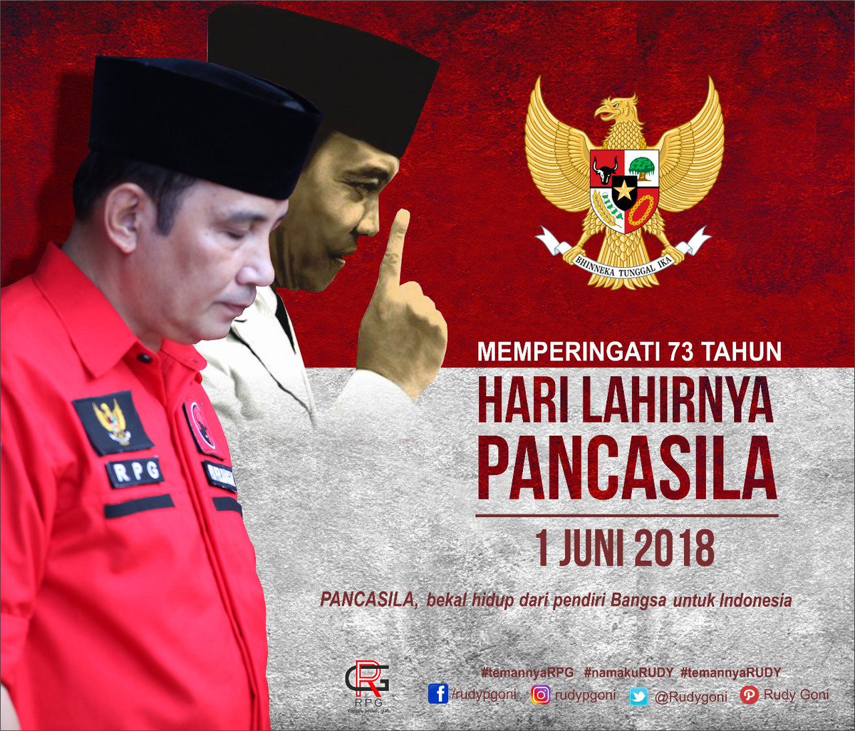 kawanNA_RPG's tweet photo. 1 Juni Hari Lahirnya PANCASILA
#KitaPancasila
#PancasilaZamanNow
#JuniBulanBungKarno
#TemannyaRudyGoniPancasila https://t.co/c0YwRAKF8a