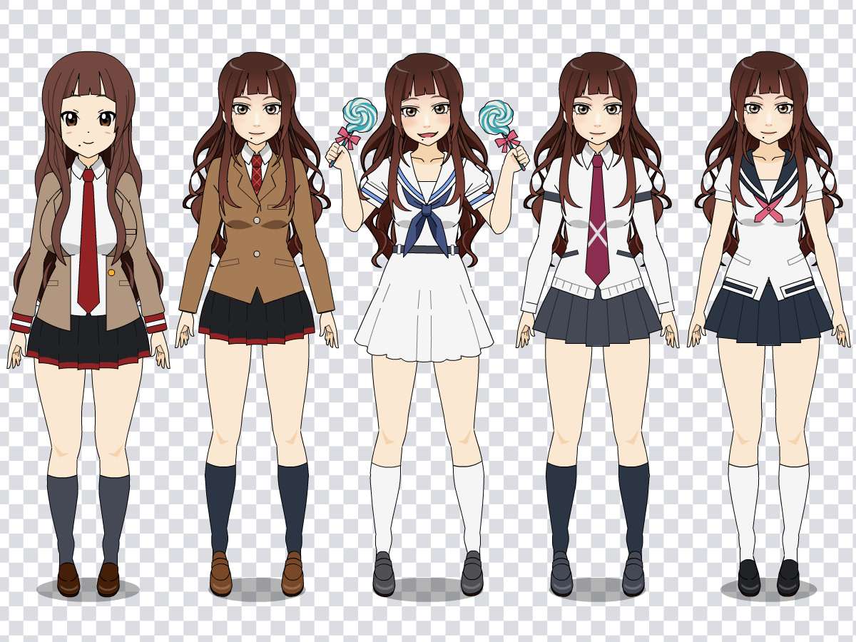 Nu8ɔ ɐɹqoɔ Kisekae2 でランダム生成されたキャラをいじるやつ 適当にそのへん の制服を着てもらいました 自分がやるときの縛りは 身長は変えない 目の形 種類 は変えない 瞳は同色相で 彩度明度は変えてよい 髪は同系色 茶色なら茶系でぐらいの