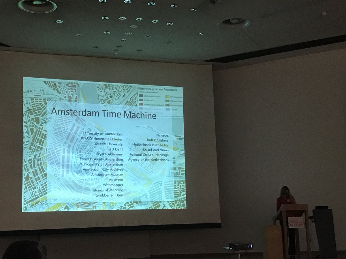CREATE_UvA's tweet photo. Only 5 minutes to share so much awesome stuff! @jjnoordegraaf introducing #amsterdamtimemachine at European Time Machine meeting Nüremberg. Thanks @AdamLinkLOD @FryskeAkademy @KNAWHuC @4DRL1 @CLARIAH_NL @GoldenAgents @webmappery @mmmenno @stadsarchief and all other contributors https://t.co/9ZLZcjnzcB