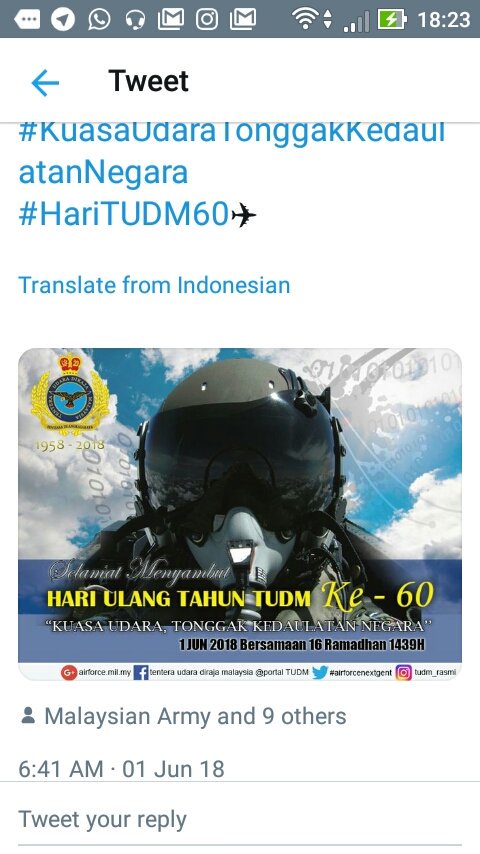 MutiaraGGlobal's tweet photo. 01Jun2018
MasukThKe-60
@airforcenextgen 
@myTUDM 
Alhamdulillah
Tahniah, Syabas
Wspda
KitaPerlu
Strategi/Deterrant/Pertahanan
Menyeluruh
UtkAman, Selamat, Mulia, Bahgia, Berterusan Meningkt
&amp;Berkekalan/KeAkhirat
InsyaaAllahSwt
Bimbing, Bntu
Dgn Syafaat &amp;RahmtMu
YaAllahSwt
Amiin https://t.co/jxLSxVge84