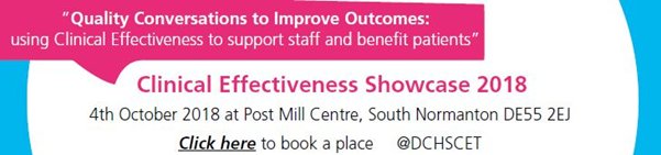 DCHSCET's tweet photo. SHOWCASE 18
Last year’s Clinical Effectiveness Showcase was a showstopper
This year will be no different, have you booked on yet? 
https://t.co/3UFSr5jv7Y
#Showcase18
@DCHStrust https://t.co/dhSDY9DUBW