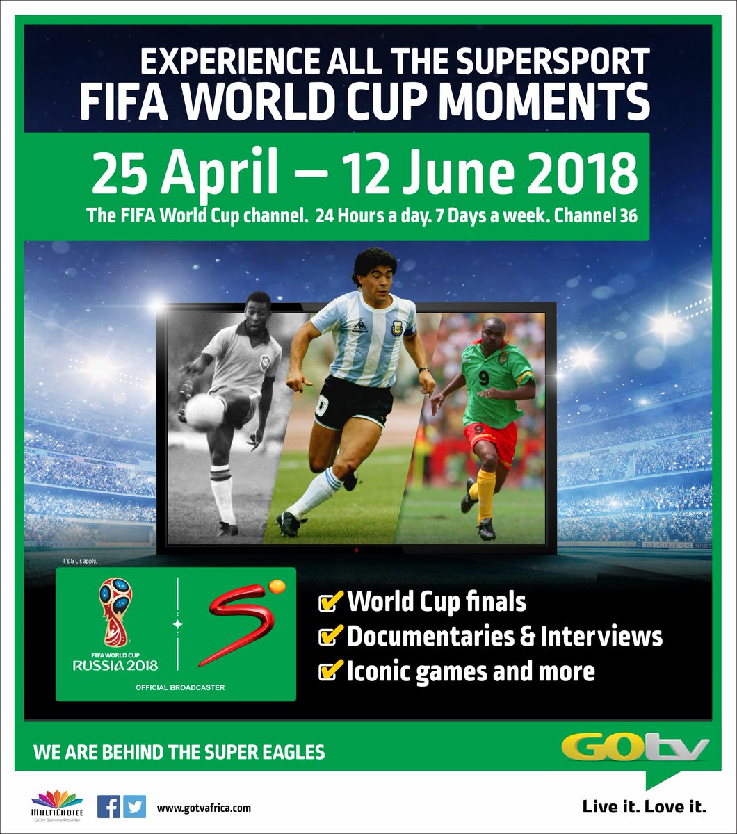 11 more days to FIFA World Cup 2018. Enjoy World Cup moments, documentaries and interviews, iconic games and more on channel 36. #BringRussiaHome
