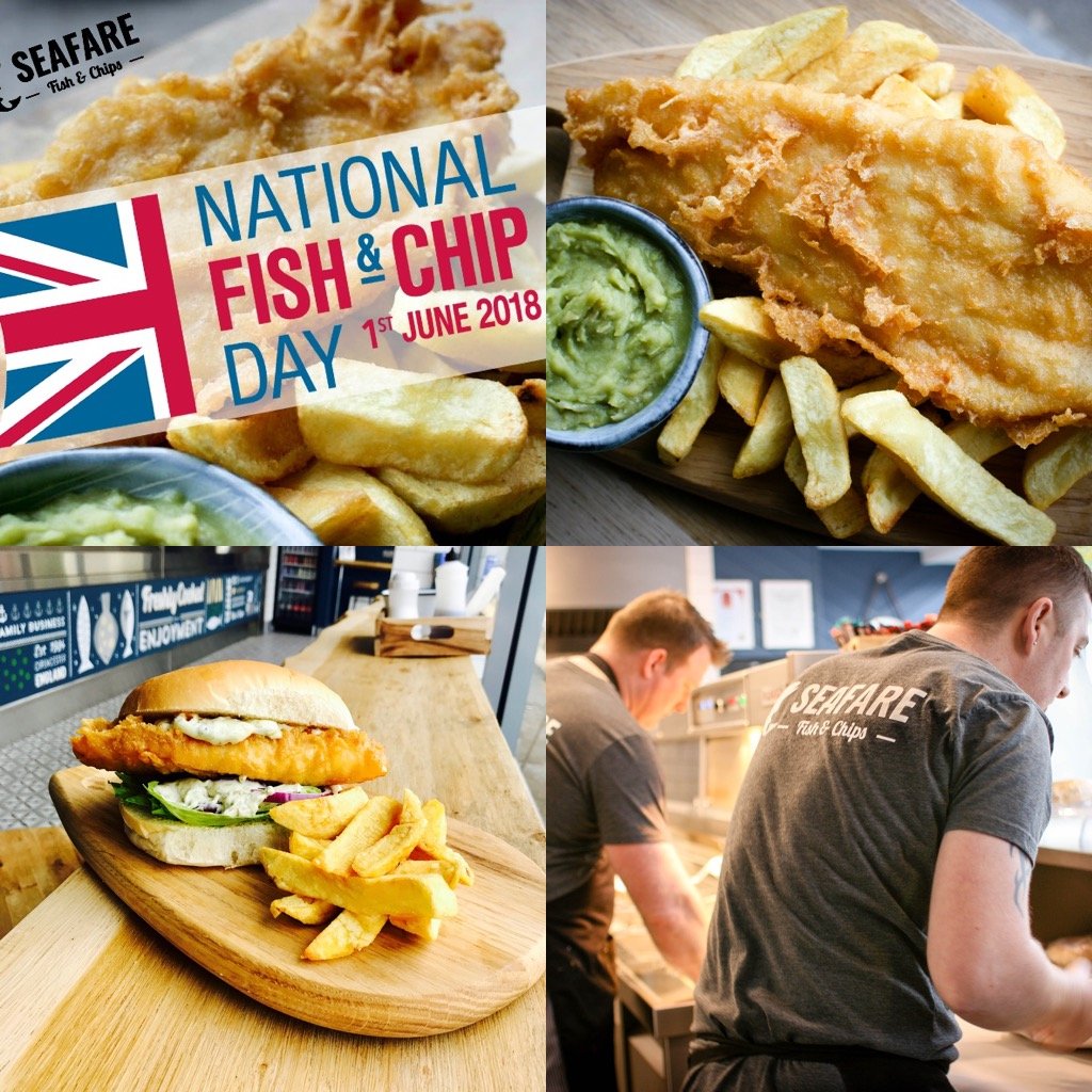 SeafareFish's tweet photo. Happy #nationalfishandchipday from all of us at Seafare! If you're in the #Cirencester area, we hope you'll come celebrate with us! #fishandchips https://t.co/YqCgnZ2Hdx