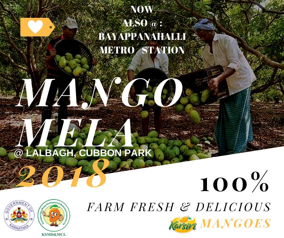 facebook.com/pg/karnatakast…
Mango Mela Has Kick Started From May 25th. Hurry Up... This is the official Facebook page of Mango &amp; Jack Mela, Please like &amp; share for further updates.
Mango Mela 2018,
Lalbagh, Bangalore,
May 25th - June 15th.