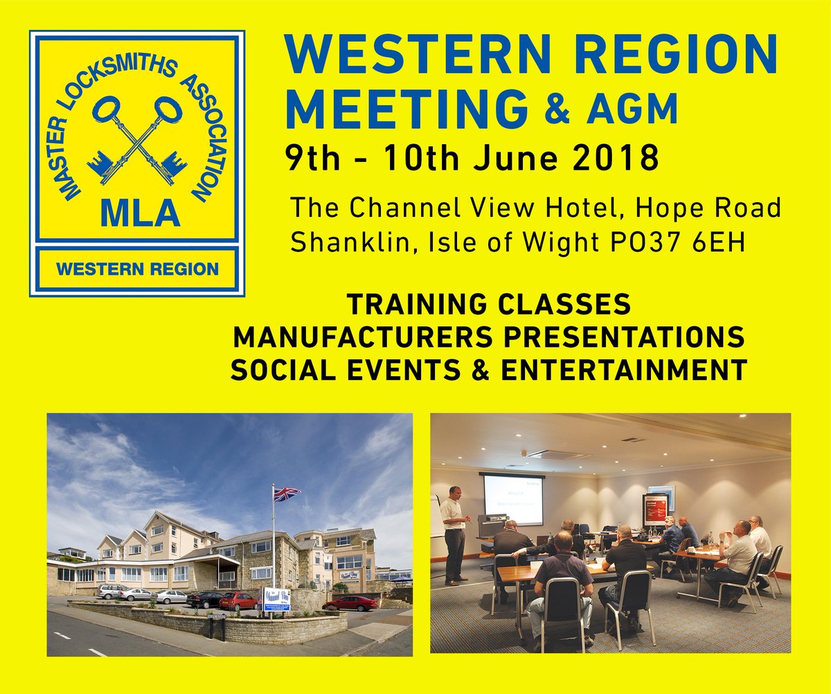 MLA_locksmiths's tweet photo. LOCKSMITH EVENT NEXT WEEKEND:
The MLA's Western Region are running a 2โฃ day event for locksmiths in the Isle of Wight:
๐ Western Region
๐
9th-10th June
๐ Isle of Wight
MORE INFO:
https://t.co/YuOrnH6KIV
#LocksmithEvent #IsleofWight https://t.co/8zjVRrgutn