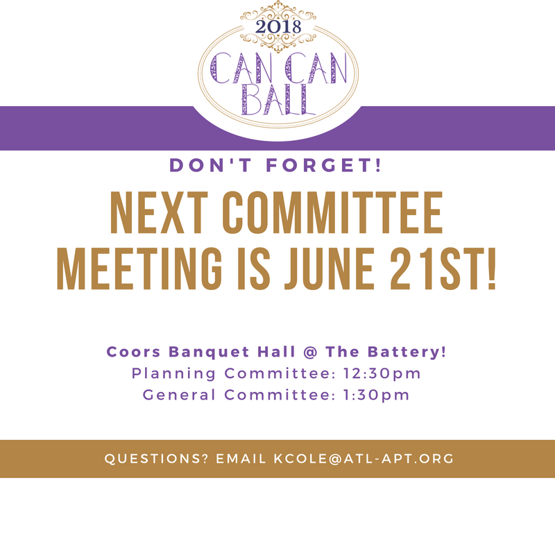 CanCanBallATL's tweet photo. Attention Committee Members! Do you have our June meeting on your calendar yet? https://t.co/12InWGJfH1