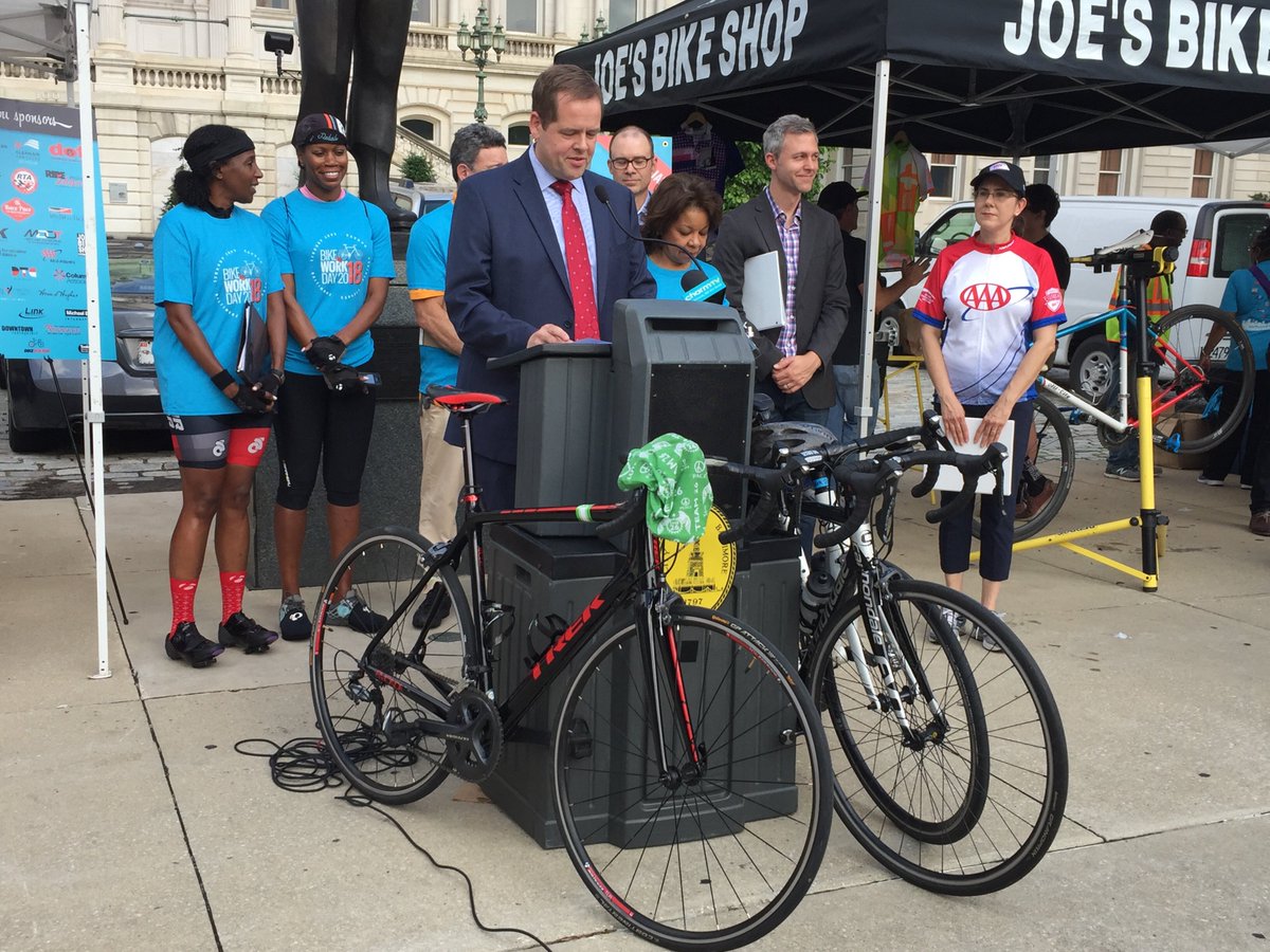 Bike2WorkMD's tweet photo. Great press conference at City Hall for #B2WD2018! https://t.co/alNWdCDSvt