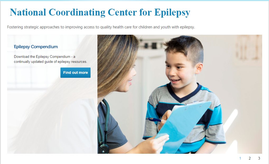 MEWNetwork's tweet photo. The National Coordinating Center for Epilepsy is on Twitter! 
Learn more: @PedsEpilepsy &amp; https://t.co/hS4HhlHwTH https://t.co/aD55yZvTn5