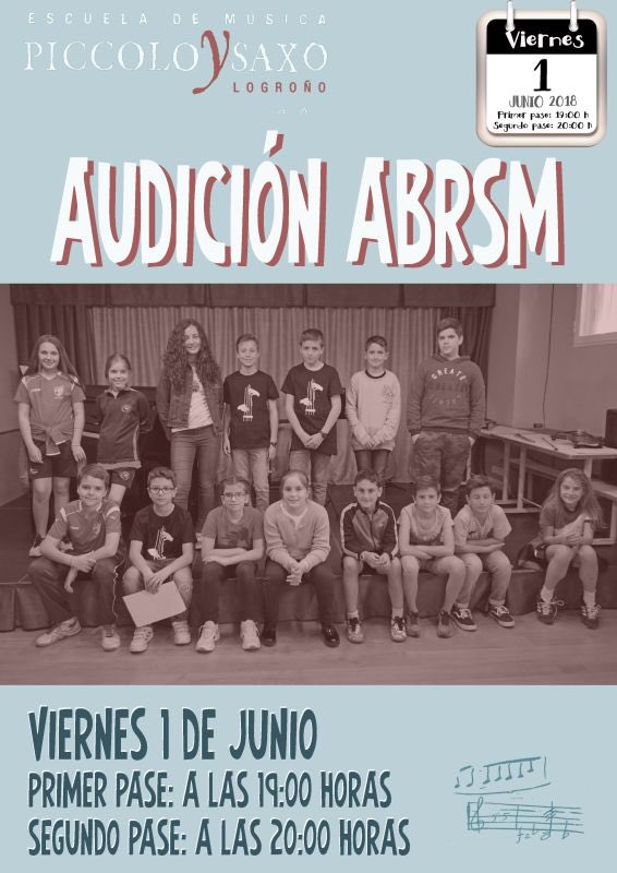 PICCOLOySAXO's tweet photo. Ha terminado nuestro #MayoMusical pero los conciertos no terminan en @PICCOLOySAXO esta tarde a las 19:00 y a las 20:00 audición de los alumnos que se presentan a los exámenes @ABRSM en el aula 8. Te esperamos!!! #MejorConMúsica #ABRSM #Concierto #Viernes #Logroño https://t.co/Hhc2wU5ZvA