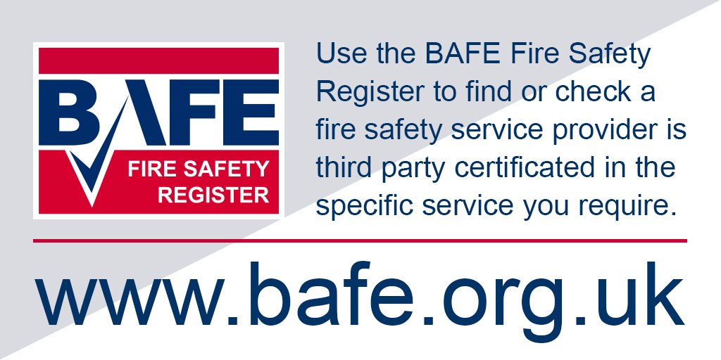 BAFEFIRE's tweet photo. The process to check your chosen fire safety service provider is third party certificated in the specific service you require takes less than five minutes to complete. It will demonstrate you have taken positive steps to check your provider is evidentially competent. https://t.co/ZQMxJ2gA3i