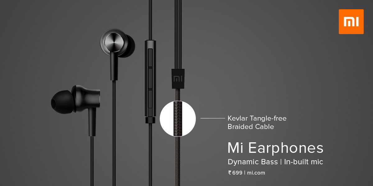 XiaomiIndia's tweet photo. Break resistant and tangle free wire for a seamless music listening experience. What do you like the most about Mi Earphones?
Available here - https://t.co/IQAsbYou0R https://t.co/ndVvBtMeue