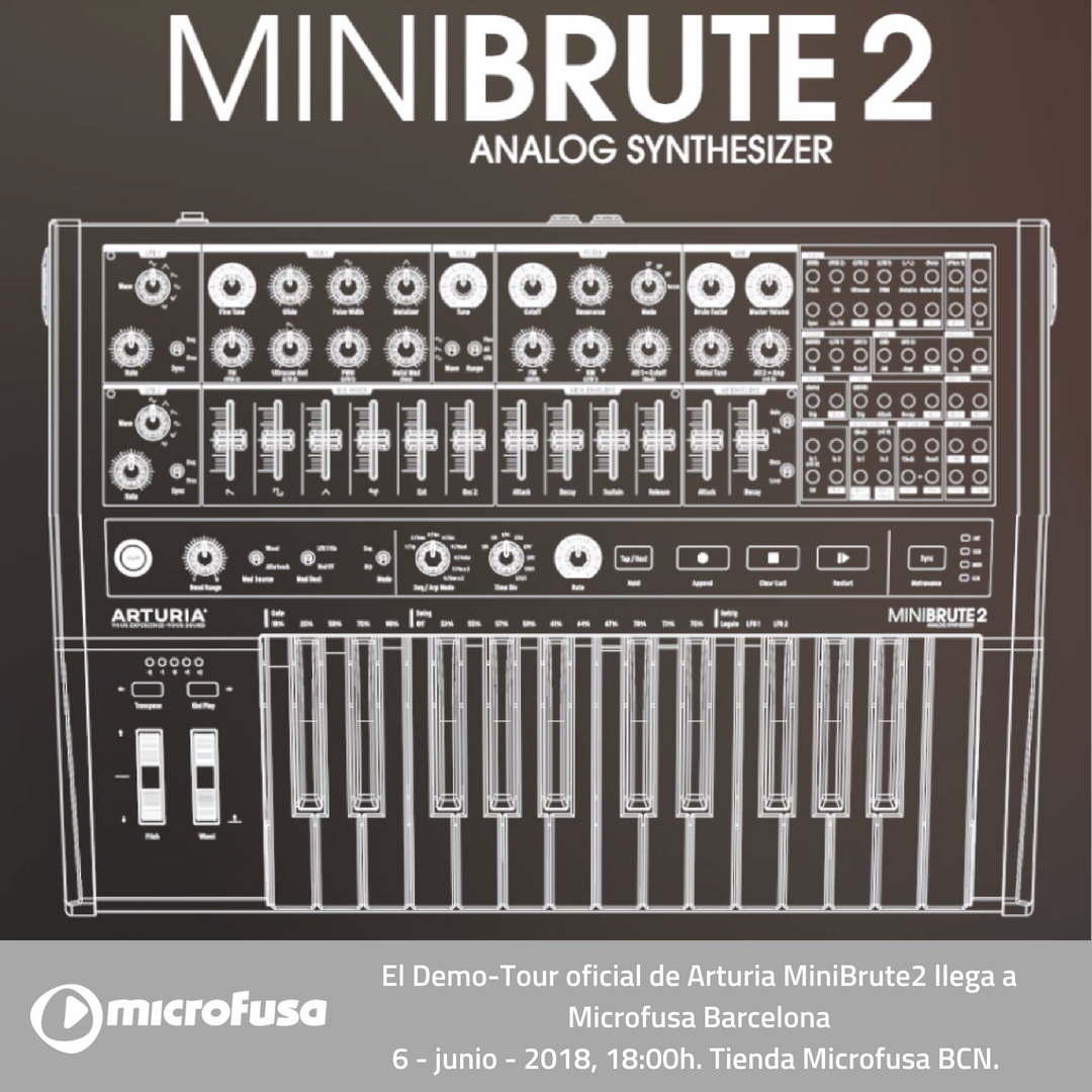 microFusa's tweet image. @ArturiaOfficial presenta el nuevo #MiniBrute2 en nuestra tienda de BCN. Visita nuestro #BlogReload para conocer detalles y realizar tu registro. entrada gratis, cupo limitado. Estaremos sorteando un #MiniBrute de 1ª gen. y un pack V Collection entre los registrados. Te esperamos