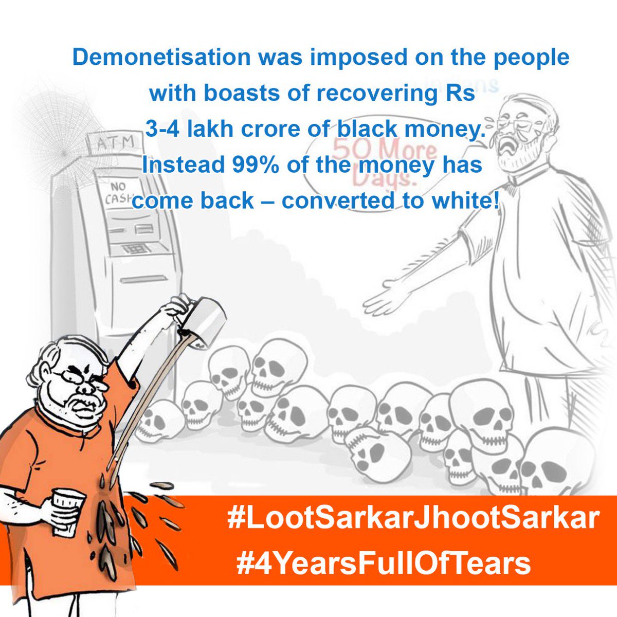 Gireesh72284955's tweet photo. Modi's @narendramodi #LootSarkarJhootSarkar giving #4YearsFullOfTears to the people of india..!! https://t.co/NpLd8vjlay