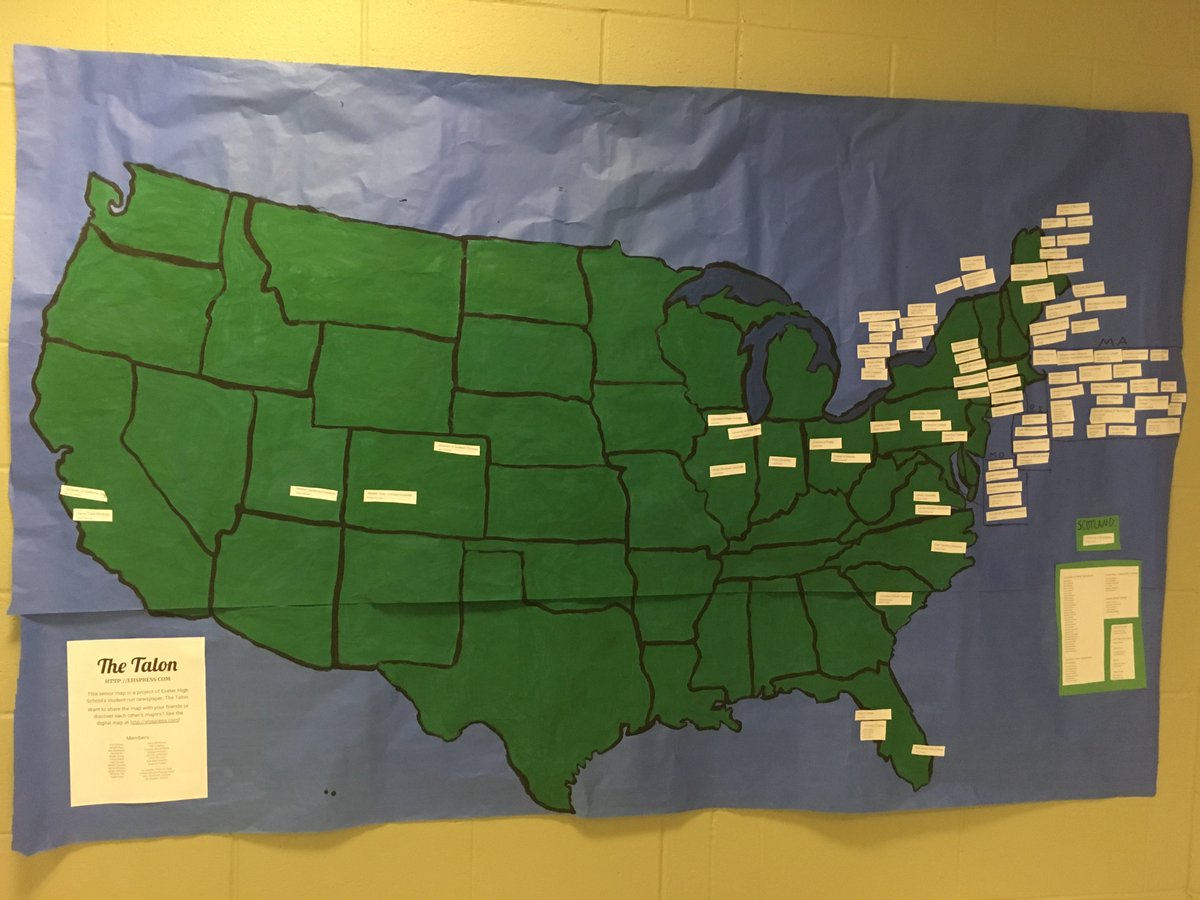 Want to see where all the seniors are going? Check out the Senior Map in the hallway and at ehspress.com/2018/05/31/cla…!