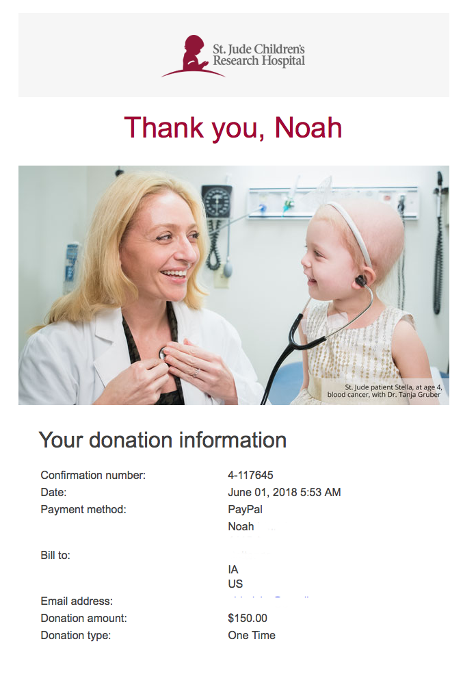 Friendshipcoin's tweet photo. We just completed our second donation. This one was 100% of the profit (plus a few dollars) from the t-shirt sales. We donated $150 to St. Jude Children's Research Hospital. #FriendshipCoin #charity #cryptocurrency https://t.co/wKL6mckrmb