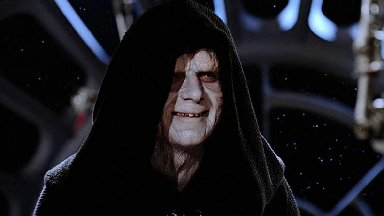 Este es Palpatine. Él ya hizo una moción de censura para quitar al malvado Canciller Valorum del poder y traer el orden a la República. Encima fue desfigurado por la oposición, y aún así ocupó su cargo. Pero no lo oirás en los periódicos, porque no interesa.