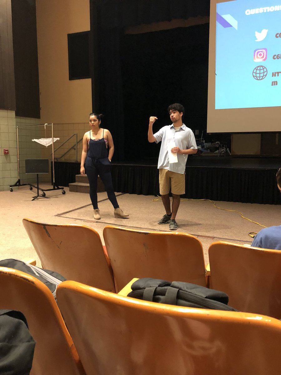 C6Nation's tweet photo. Dom and Cora working on our mock EXPOFest presentation!! https://t.co/3740hqejn7