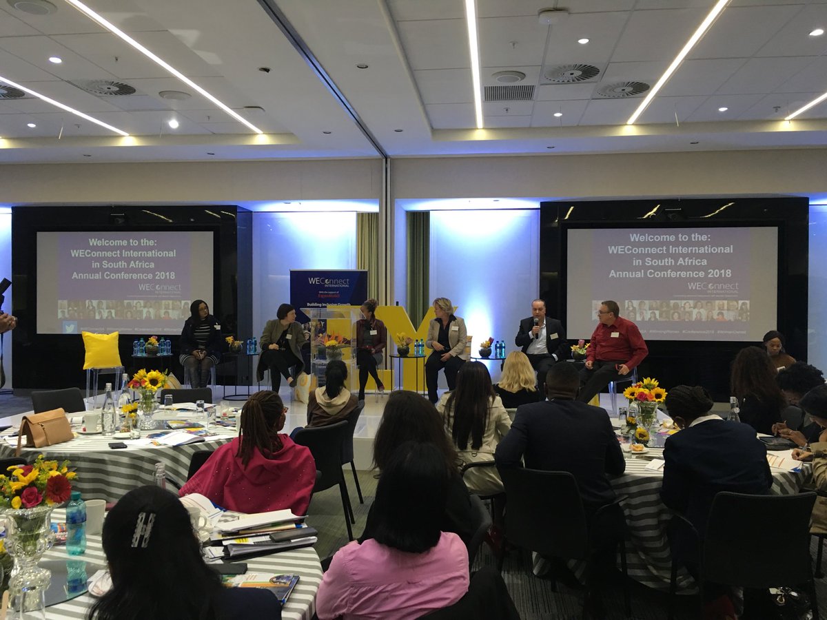 Greta_Schettler's tweet photo. @WEConnection corporate members sharing their new goals, lessons learned and new commitments following #WEConnectSA @J&amp;J @IBM @P&amp;G @Accenture @EYnews @Absa https://t.co/GDKrVL1cmY